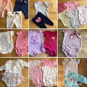 0-3 month baby girl summer bundle